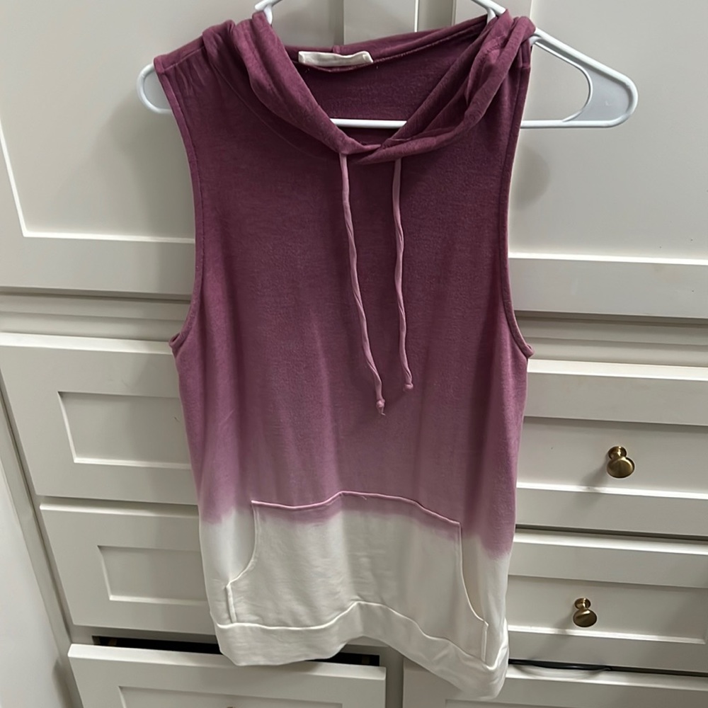 Purple white top